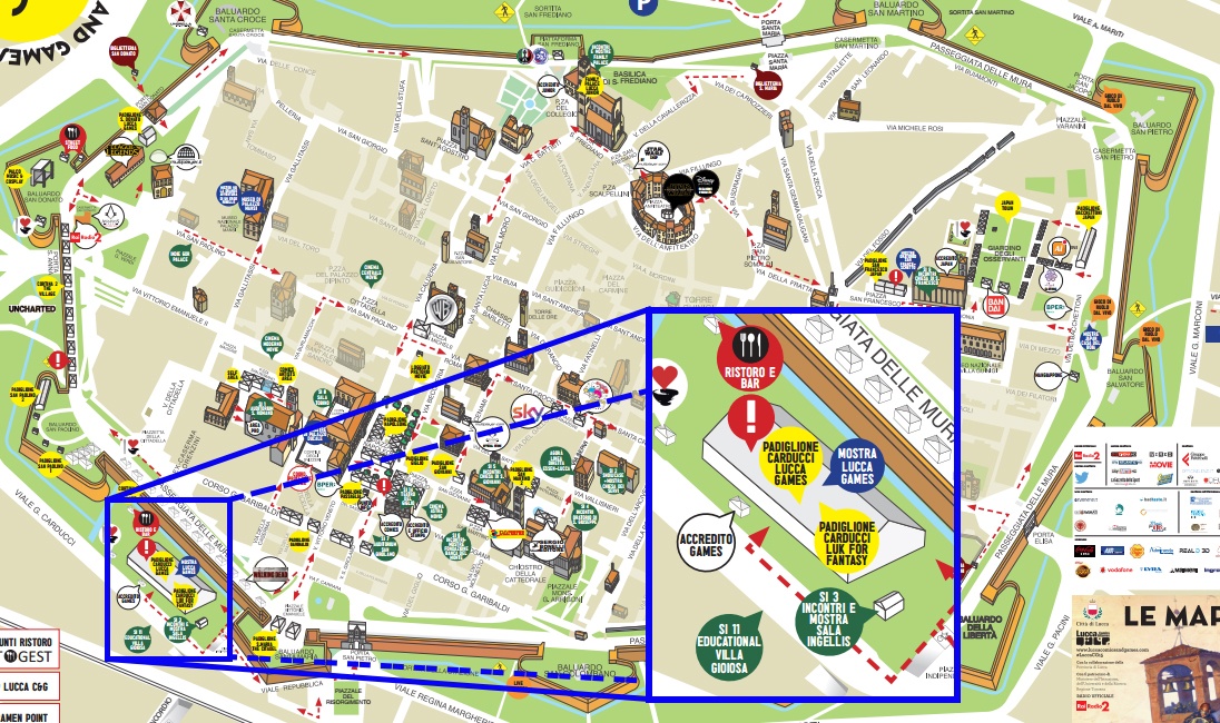 La mappa con l'Area Games ed Educational in evidenza. Clicca per vedere tutta la mappatura.